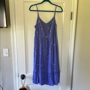 Floral Blue Sleeveless Dress